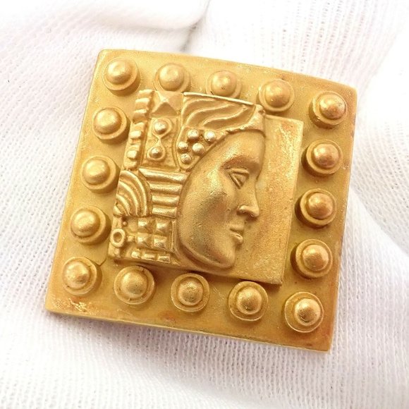 Authentic! Barry Kieselstein Cord 18k Yellow Gold Women Of The World Pin Brooch - Picture 2 of 9
